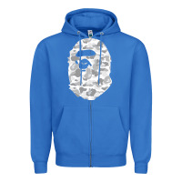 True Royal Gorilla Head Shot Zipper Hoodie - linhVisuals
