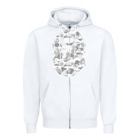 White Gorilla Head Shot Zipper Hoodie - linhVisuals