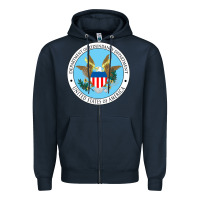 Navy department of redundancy department Zipper Hoodie - linhVisuals