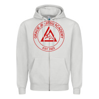 Dove Grey gracie jiu jitsu academy Zipper Hoodie - linhVisuals