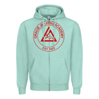 Seafoam gracie jiu jitsu academy Zipper Hoodie - linhVisuals