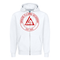 White gracie jiu jitsu academy Zipper Hoodie - linhVisuals