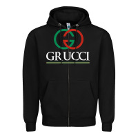 Black grucci Zipper Hoodie - linhVisuals