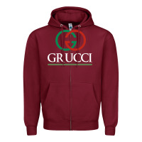 Burgundy grucci Zipper Hoodie - linhVisuals