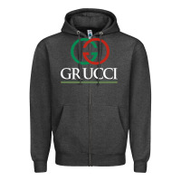 Charcoal Heather grucci Zipper Hoodie - linhVisuals