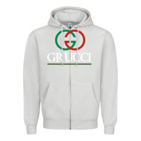 Dove Grey grucci Zipper Hoodie - linhVisuals