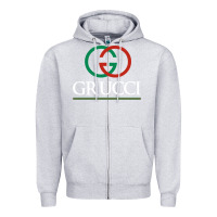 Heather Grey grucci Zipper Hoodie - linhVisuals