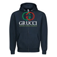 Navy grucci Zipper Hoodie - linhVisuals