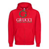 Red grucci Zipper Hoodie - linhVisuals