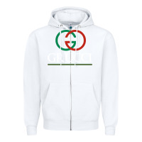 White grucci Zipper Hoodie - linhVisuals