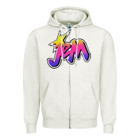 Oatmeal Heather jem and the holograms musician drama Zipper Hoodie - linhVisuals