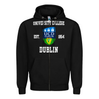 Black university college dublin Zipper Hoodie - linhVisuals