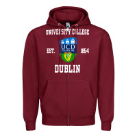 Burgundy university college dublin Zipper Hoodie - linhVisuals