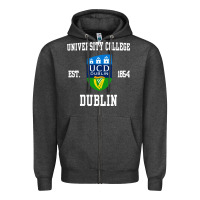 Charcoal Heather university college dublin Zipper Hoodie - linhVisuals