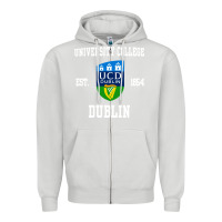Dove Grey university college dublin Zipper Hoodie - linhVisuals