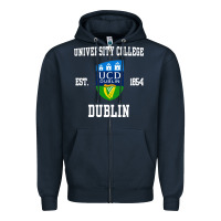 Navy university college dublin Zipper Hoodie - linhVisuals