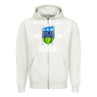 Oatmeal Heather university college dublin Zipper Hoodie - linhVisuals