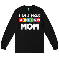 Black LIL Autism Mom Long Sleeve Tee - CowhideDigitalArt