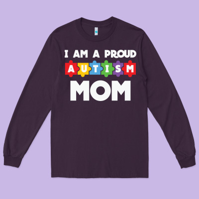 Lil Autism Mom Long Sleeve Tee Designed By Cowhidedigitalart