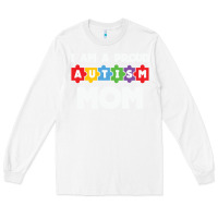White LIL Autism Mom Long Sleeve Tee - CowhideDigitalArt
