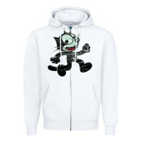 White felix Zipper Hoodie - linhVisuals