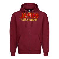 Burgundy jesus rocks highway to heaven Zipper Hoodie - linhVisuals