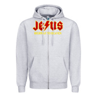 Heather Grey jesus rocks highway to heaven Zipper Hoodie - linhVisuals