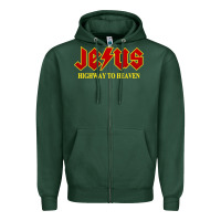 Sports Green jesus rocks highway to heaven Zipper Hoodie - linhVisuals