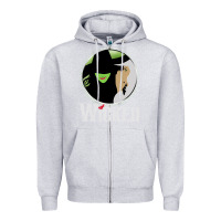 Heather Grey vintage musical wicked Zipper Hoodie - linhVisuals