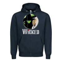 Navy vintage musical wicked Zipper Hoodie - linhVisuals