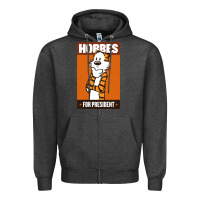 Charcoal Heather hobbes for president Zipper Hoodie - linhVisuals