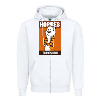 White hobbes for president Zipper Hoodie - linhVisuals