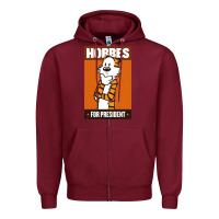 Burgundy hobbes for president Zipper Hoodie - linhVisuals