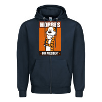 Navy hobbes for president Zipper Hoodie - linhVisuals