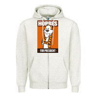 Oatmeal Heather hobbes for president Zipper Hoodie - linhVisuals