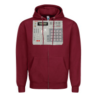 Burgundy akai mpc2000 Zipper Hoodie - linhVisuals