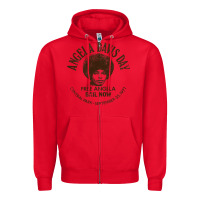 Red angela davis day 70s black rights Zipper Hoodie - linhVisuals