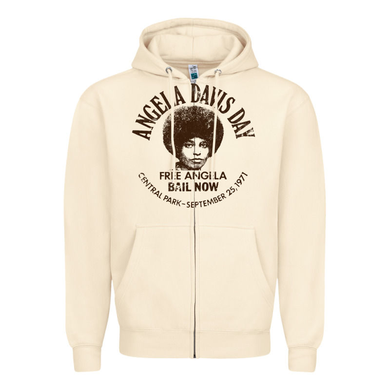 Angela Davis Day 70s Black Rights Zipper Hoodie by linhVisuals | Teevron