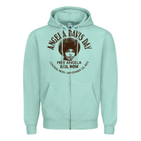 Seafoam angela davis day 70s black rights Zipper Hoodie - linhVisuals