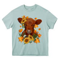 Arona fall red angus calf dried leaves and sunflowers Heavy Core Tee - RanaPortraitStore