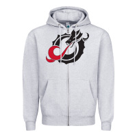 Heather Grey MSUM Dragons, Gear Zipper Hoodie - linhVisuals