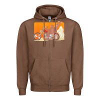 Chestnut bigfoot t  shirt bigfoot riding motorcycle for biker sasquatch chick t Zipper Hoodie - linhVisuals
