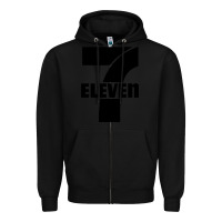 Black 7 elevenn Zipper Hoodie - linhVisuals