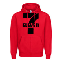 Red 7 elevenn Zipper Hoodie - linhVisuals
