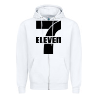 White 7 elevenn Zipper Hoodie - linhVisuals