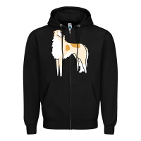 Black borzoi Zipper Hoodie - linhVisuals