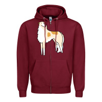 Burgundy borzoi Zipper Hoodie - linhVisuals