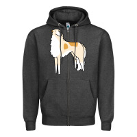 Charcoal Heather borzoi Zipper Hoodie - linhVisuals