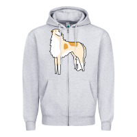 Heather Grey borzoi Zipper Hoodie - linhVisuals