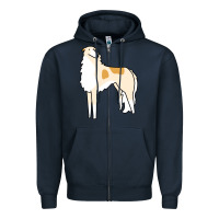 Navy borzoi Zipper Hoodie - linhVisuals
